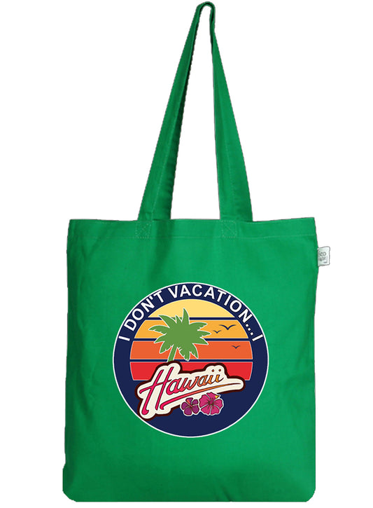 Hawaii 15" x 15" Green Tote Bag
