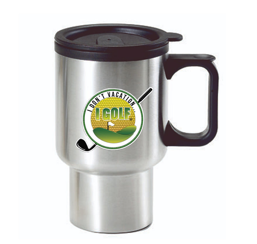 16 oz "Golf" Stainless Steel Travel Mug w/Handle Logo 2