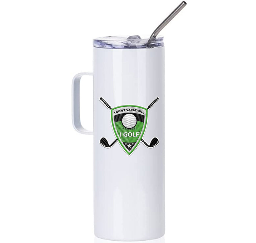 20 oz "Golf" Skinny Insulated Tumbler w/Handle Logo 1