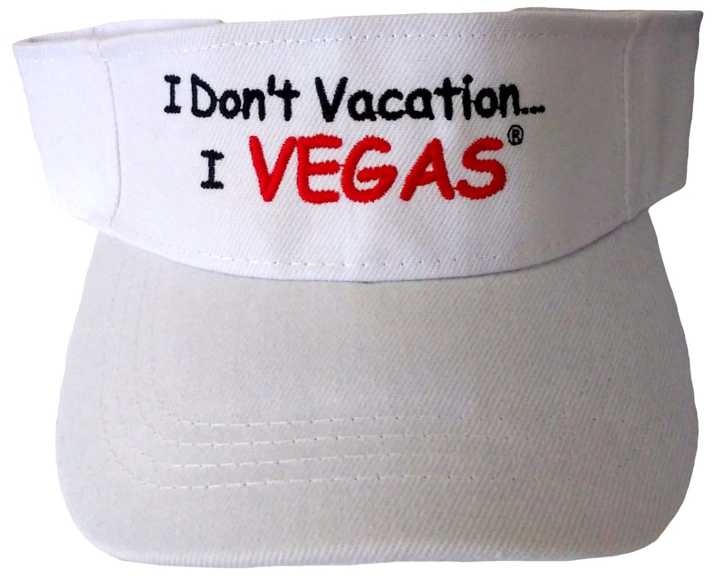 Las Vegas White Visor - Vegas In Red