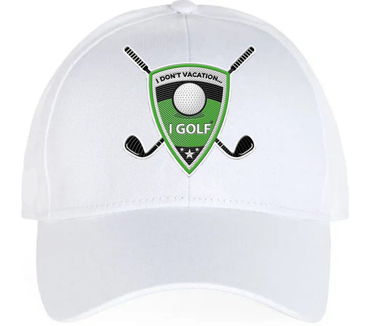 Golf White Cap w/Logo 1