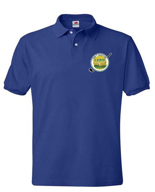 Hanes Blue Golf Polo Shirt w/Logo 2