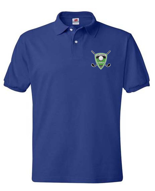 Hanes Blue Golf Polo Shirt w/Logo 1