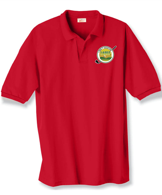 Hanes Red Golf Polo Shirt w/Logo 2