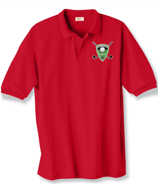 Hanes Red Golf Polo Shirt w/Logo 1