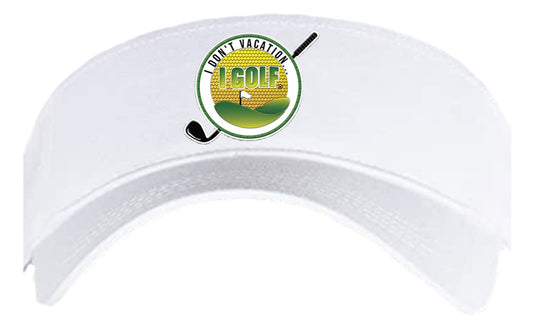 Golf White Visor w/Logo 2
